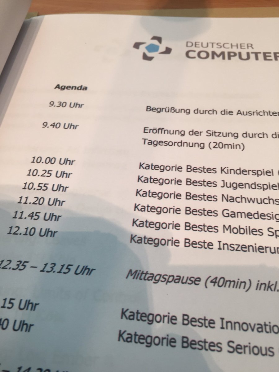 Heute Sitzung der Hauptjury des Deutschen Computerspielpreis. Spannende Diskussionen. Am 7. April Preisverleihung.