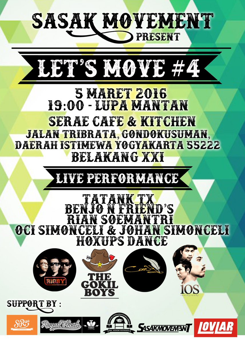 Let's Move 4 Event bulanan Sasak Movement yang di adakan di yogyakarta yuukk ramaikan !!! #letsmove4 #sasakmovement