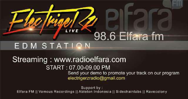 Tonight! Listen to <a href="/Electrigerz/">ELECTRIGERZ LIVE</a> with host <a href="/Rikrik_Muktyana/">Rikrik_muktyana</a> at <a href="/ELFARAFM/">98.6 ELFARA FM Malang</a> 98.6 FM. Don't miss it!