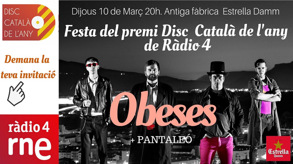 Obeses's tweet photo. GUAPOS! #MonstresiPrinceses és el #DiscCatalà '15, un guardó que atorga @radio4_rne des del 1979. La vida és bonica! https://t.co/CmeFvodriO