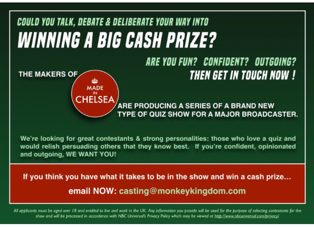 <a href="/LpoolQuizLeague/">LiverpoolQuizLeague</a> From Liverpool?Want the chance to win a big cash prize on a brand new type of quiz show? APPLY NOW!