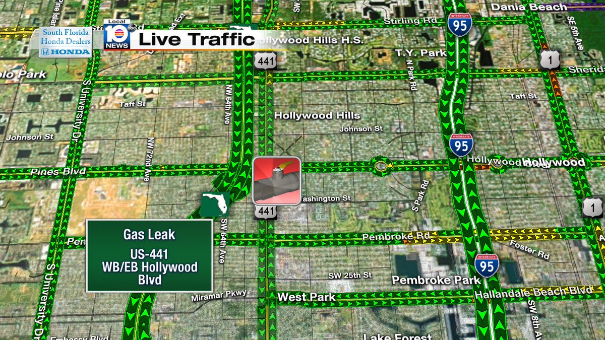 Gas Leak at US-441 & WB/EB Hollywood Blvd #TRAFFIC #MIAMI https://t.co/tvrhsiRWL5