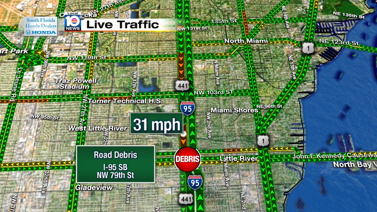 Road Debris on I-95 SB & NW 79th St #TRAFFIC #MIAMI https://t.co/zZ9geauhLJ