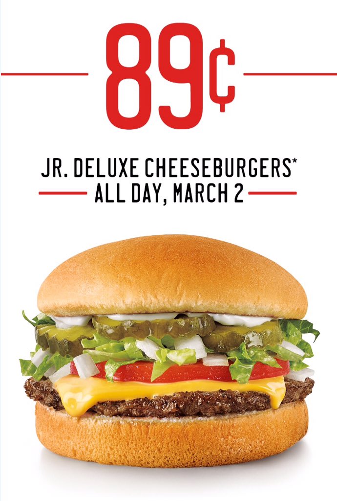 FatGuyDeals's tweet photo. I know what's for lunch today! @sonicdrivein Jr. Deluxe Cheeseburgers @ .89 cents! #fatguydeal #fastfooddeal #sonic https://t.co/06aE9Rn0ry