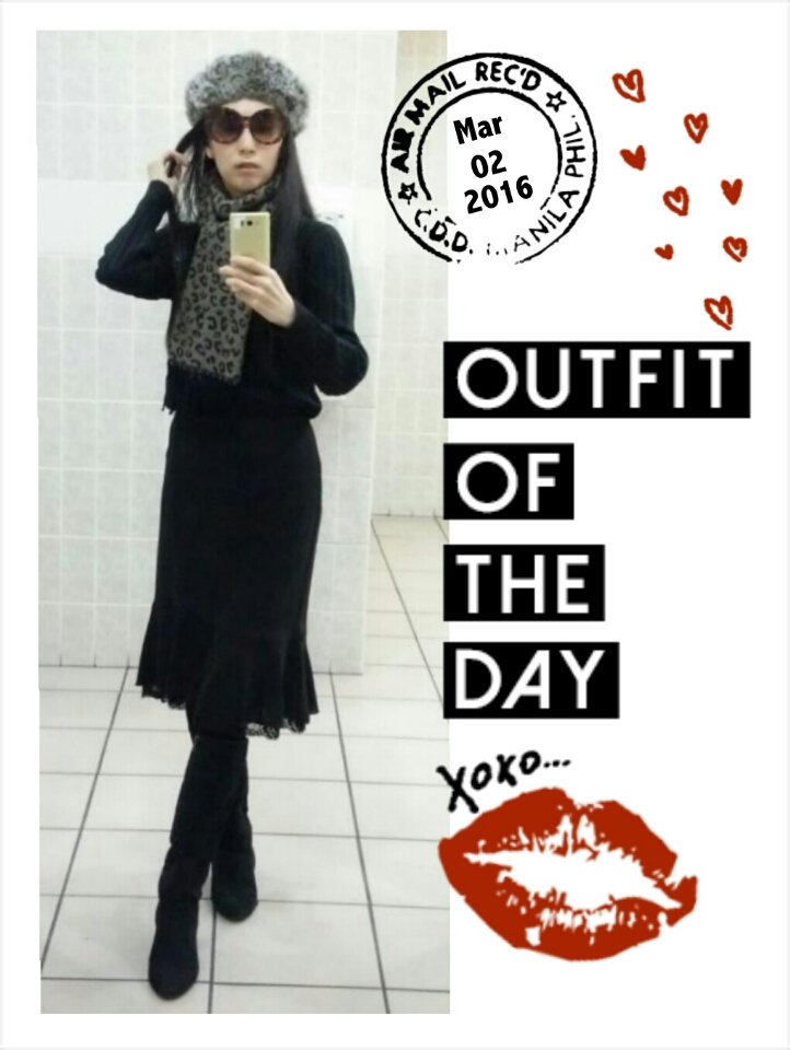 全身ブラックコーデ