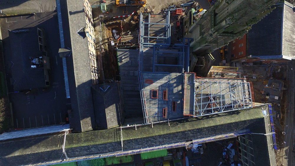 ThePieceHall's tweet photo. Our latest drone shots show the ongoing work on the #PieceHall courtyard &amp; square church site #transformation https://t.co/2J3LHOSJiS