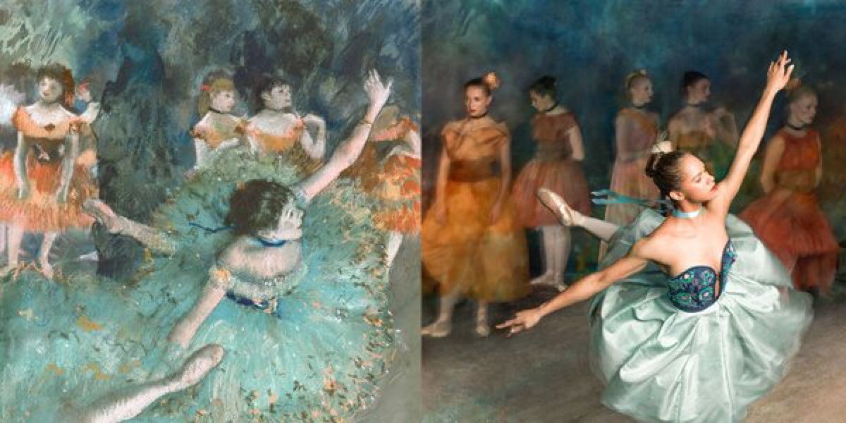 leemcquxxn's tweet image. dega’s paintings recreated by nyc dance project with misty copeland for harper’s bazaar
