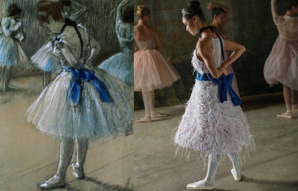 leemcquxxn's tweet image. dega’s paintings recreated by nyc dance project with misty copeland for harper’s bazaar
