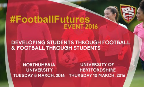 Opportunity to attend <a href="/BUCSsport/">BUCS</a> #FootballFutures with talks from leaders in sport bucs.co/FF
