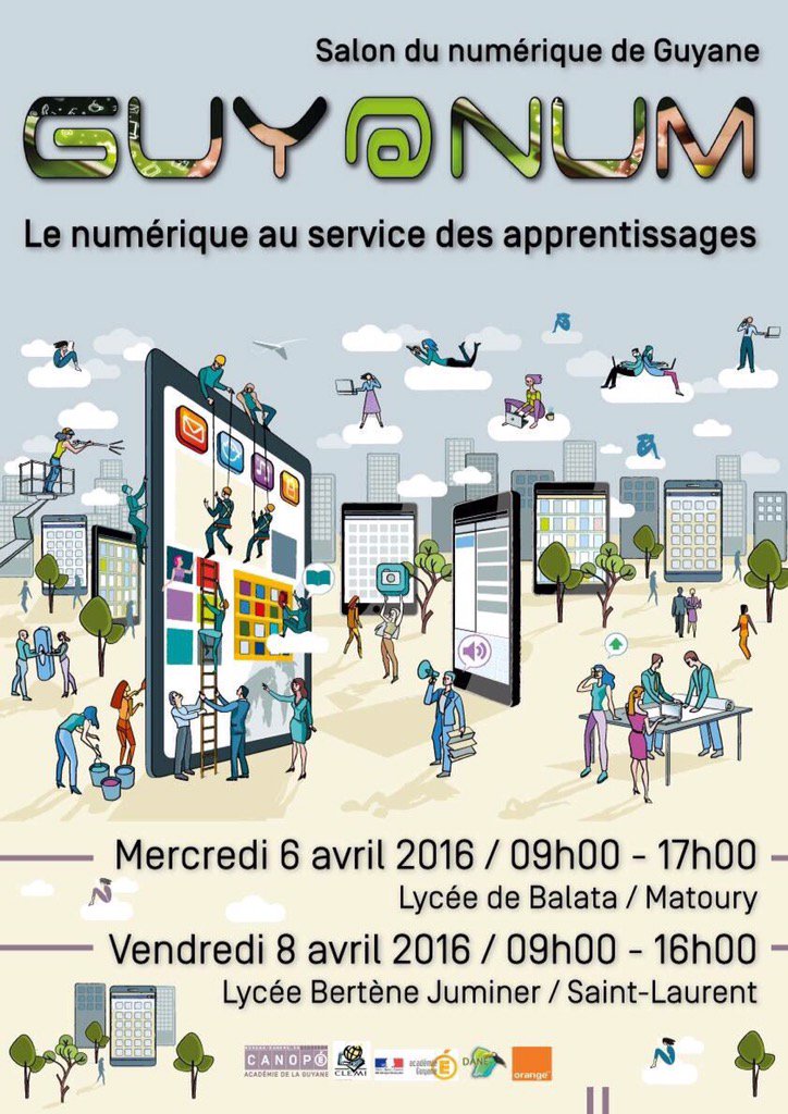 twk973's tweet photo. RT @PBourny: GUYANUM Salon du numérique de Guyane : Mercredi 6 avril 9h-17h au lycée Balata
#Guyane #Éducation https://t.co/IsJvawhj49
