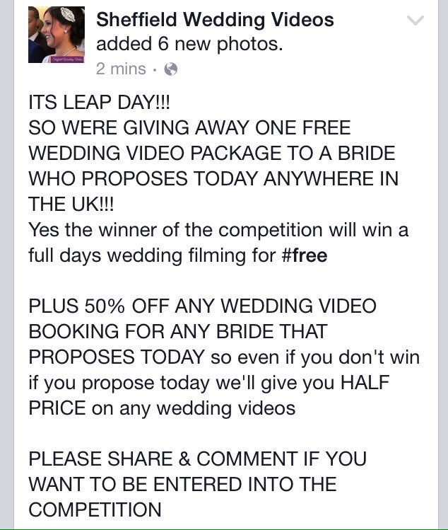 sheffieldvideo's tweet photo. @daydreambride @yorkshirebrides @GuidesForBrides @WedinYorkshire @BridesLifeToBe #FREE #WEDDINGVIDEO #COMPETITION https://t.co/8m3srnSjjA