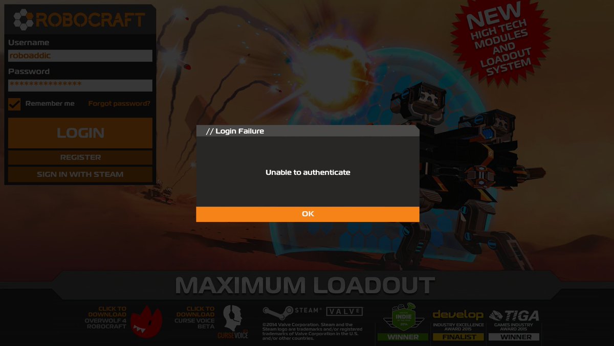 roboaddic's tweet photo. #MaximumLoadout must be at Maximum capacity. Unable to authenticate. Now the servers are down for maintenance. https://t.co/Cfrfc6vUZ6