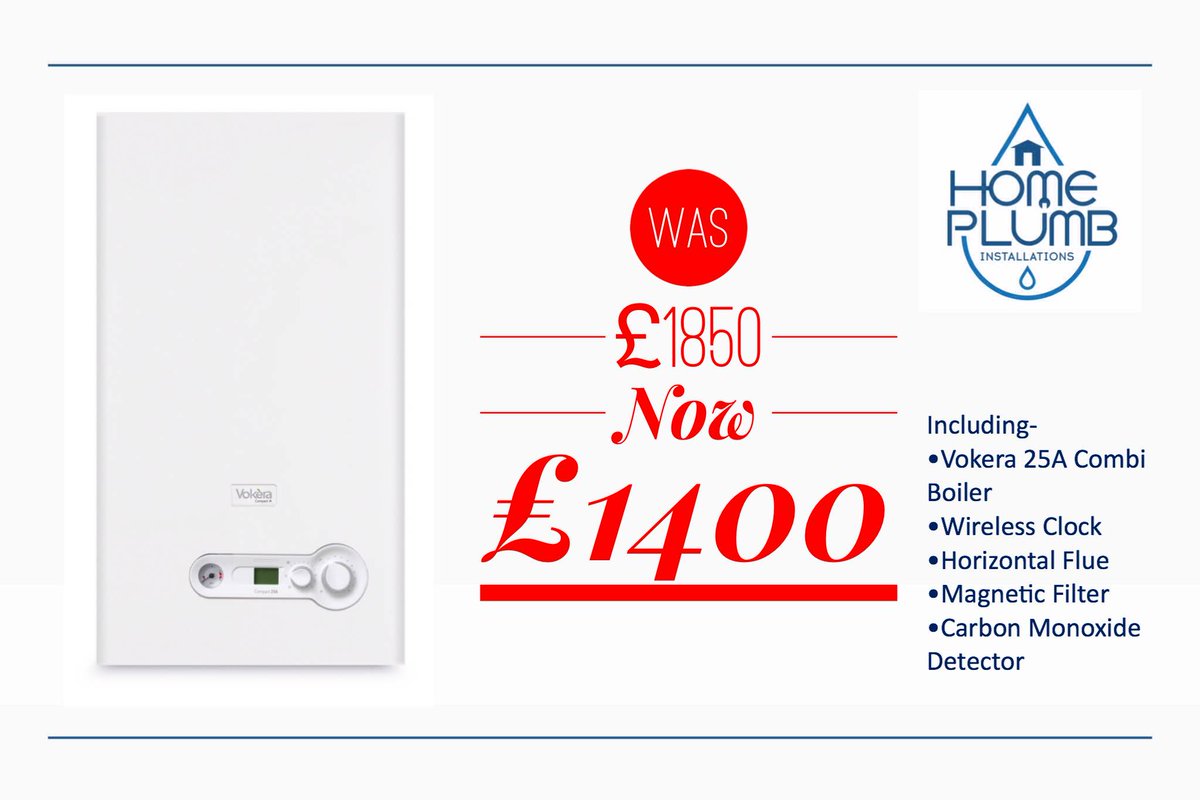 Homeplumb's tweet photo. Amazing deal this month only! Vokera 25A Combi boiler only £1400! #paisley#glasgow https://t.co/cp3zhjLrBY https://t.co/CZQXQ62Ut2