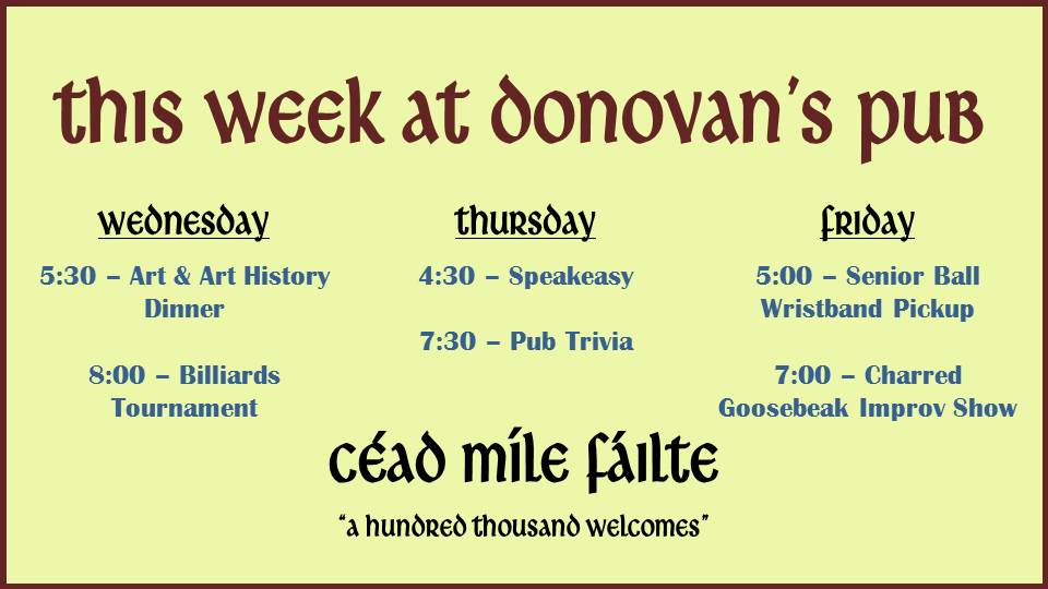 donovans_pub's tweet photo. This week at Donovan's Pub! https://t.co/dsVAsboiji