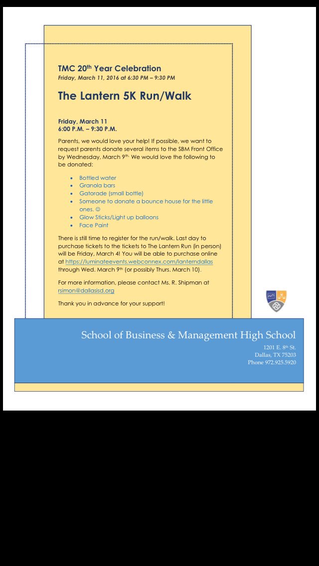 SBMTownview's tweet photo. Attn: TMC parents! We could use your help!😊 @WSBM_TFT @KSBM_TVT Thank you in advance!🎉🏃🏿🚶🏽🎉🏃🏿🚶🏽🎉 https://t.co/ymxtZGjqNb