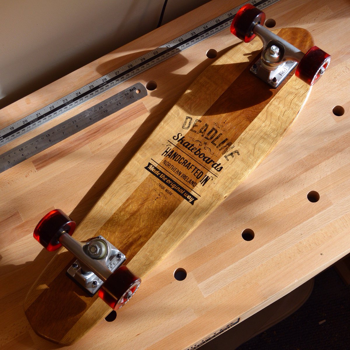 DeadlineBoards's tweet photo. Sun finally came out, just long enough to get a shot of the new mini cruiser ☀️✌🏼️ #handmade #skateboarding #cruiser https://t.co/2qt8pzVrEq