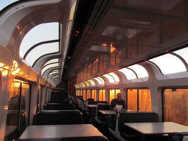 moconnor815's tweet photo. I want to go to there @johannapanda RT @Amtrak: Early morning quiet time. #ObservationCar. https://t.co/xqdVkQeWMl https://t.co/wcqwVdBwbI
