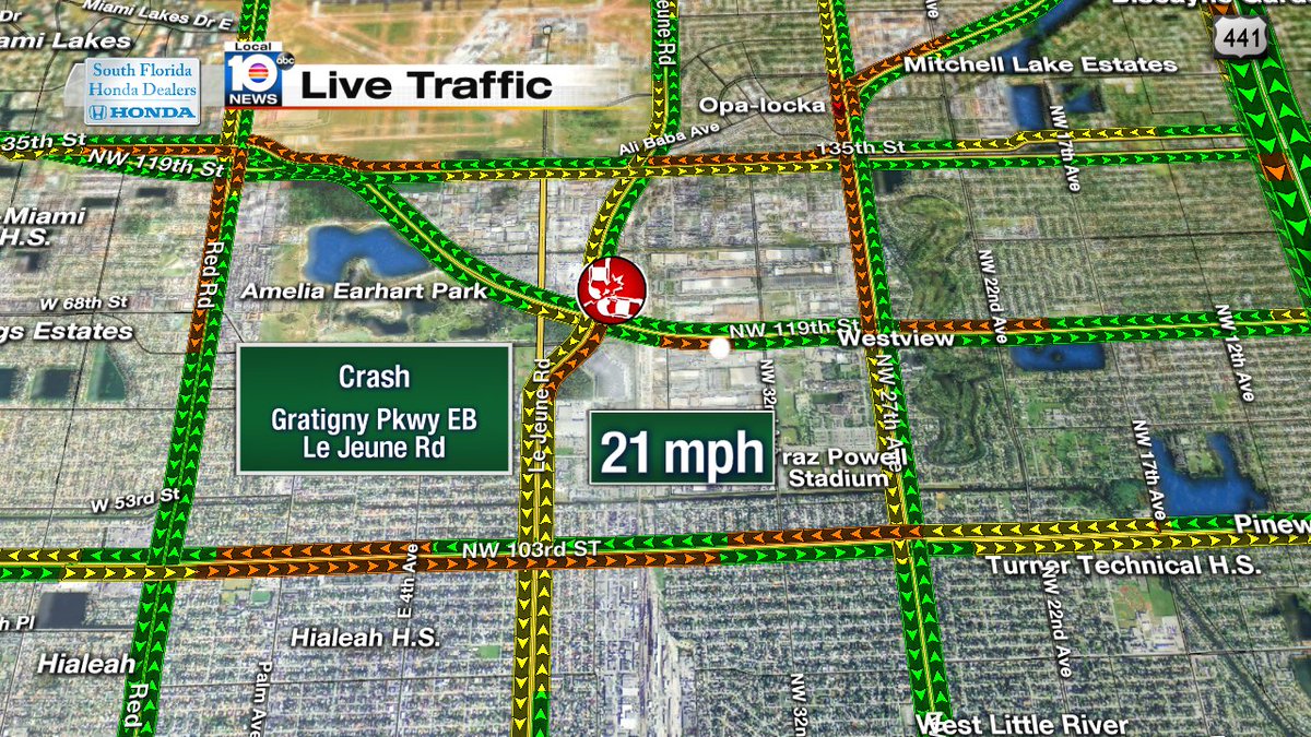 Crash on Gratigny Pkwy EB & Le Jeune Rd #TRAFFIC #MIAMI https://t.co/AzPR2ht55i