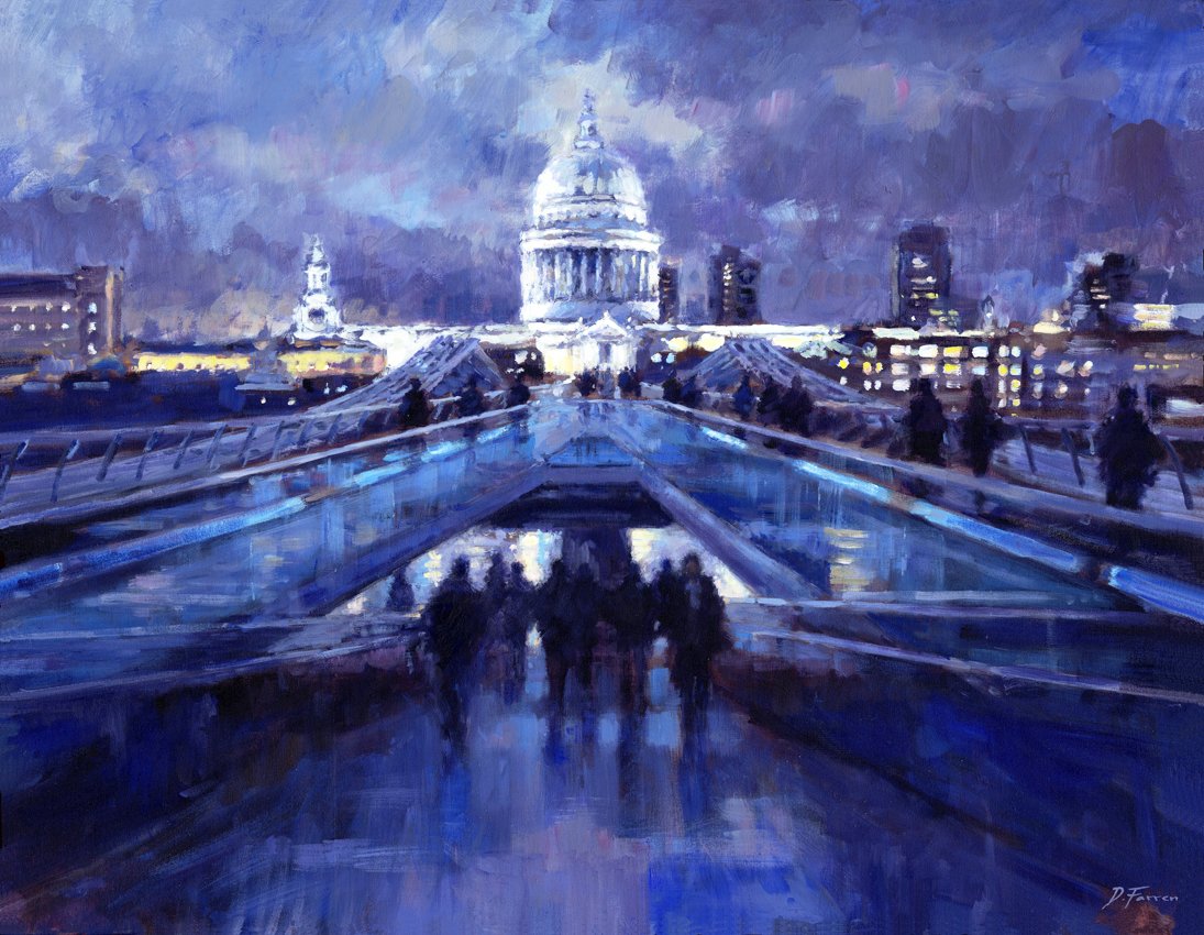 David Farren <a href="/SignetArt/">SIGNET ART</a> . Spring Exhibition opening on Sat 5th March 
Darkening Skies
Millennium Bridge
100 x 80 cm