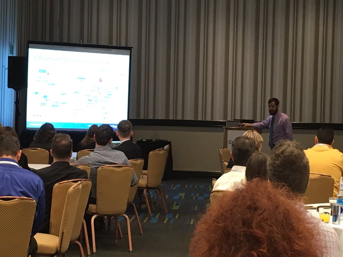 Chartwellinc's tweet photo. Ben Murdock talking to a full room about #TeamChartwell 's #billing and #payment research. #BillPayCon16 https://t.co/x91SGEHdAf