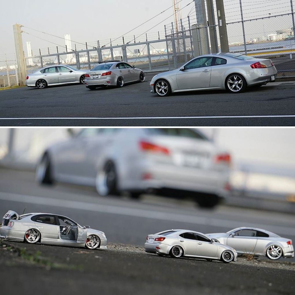 InfinitiAgora's tweet image. 1/1 and 1/24 SCALE
#lexusis #2is #infiniti #v35coupe #fuga #y50 #g35 #skyline #silvercar #stance #stancenation #inf…