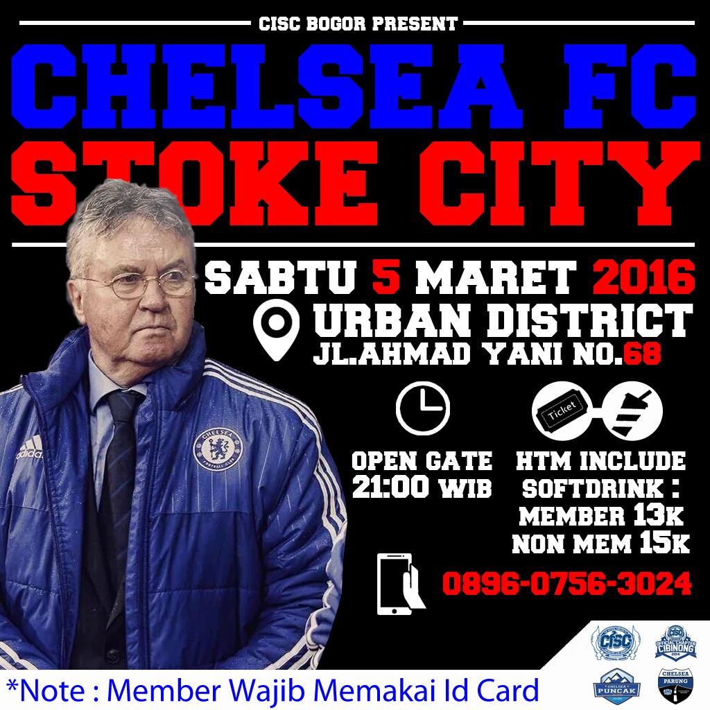 #NontonBolaSeru EPL | CHELSEA vs Stoke City | Sabtu, 5/3/16 | <a href="/urbandist_cafe/">Urban district cafe</a> | MEMBER WAJIB BAWA ID CARD
