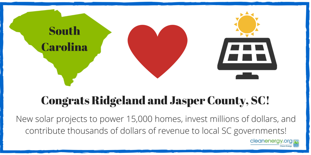 cleanenergyorg's tweet image. Sunny news for a cold day - Congrats Ridgeland and Jasper County, #SouthCarolina! #solar #SC blog.cleanenergy.org/2016/03/02/sou…
