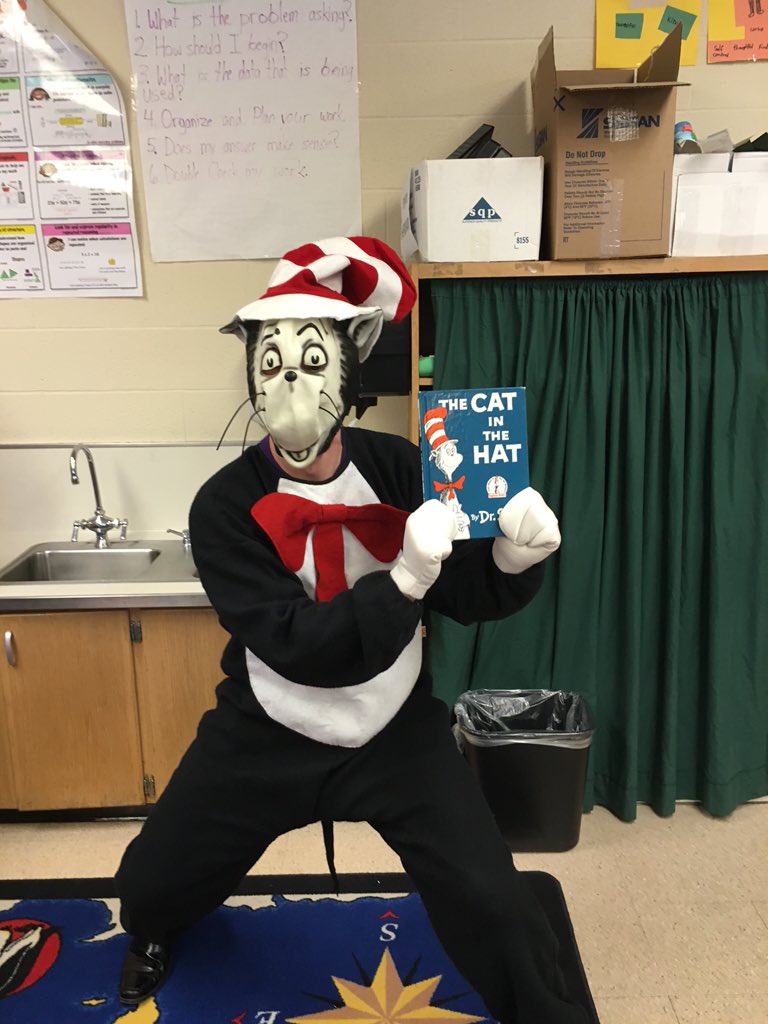 PattyWeiner's tweet photo. Celebrating Dr. Seuss and read across America day with 3rd graders at Sherman #SeussDay #rhcsd https://t.co/bEbD5EG0te