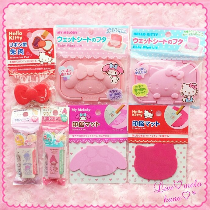Twitter 上的 Kanaめろ 少しずつ復活 ﾟ マイメロ キキララ キティ 100均 ダイソー購入品 ﾟ ウエットシートのフタ 印鑑マット 印鑑ケース リボン型朱肉 T Co Iv9fumm310 Twitter