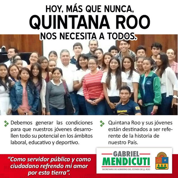 SurUvm's tweet photo. #QRoo  @GMendicuti1 Gobernabilidad, Inclusión, Conciliación @MFBeltrones @CarolinaMonroy_   @ARQ_JUAN_CHAN @YenGam https://t.co/wnuNpknQD5