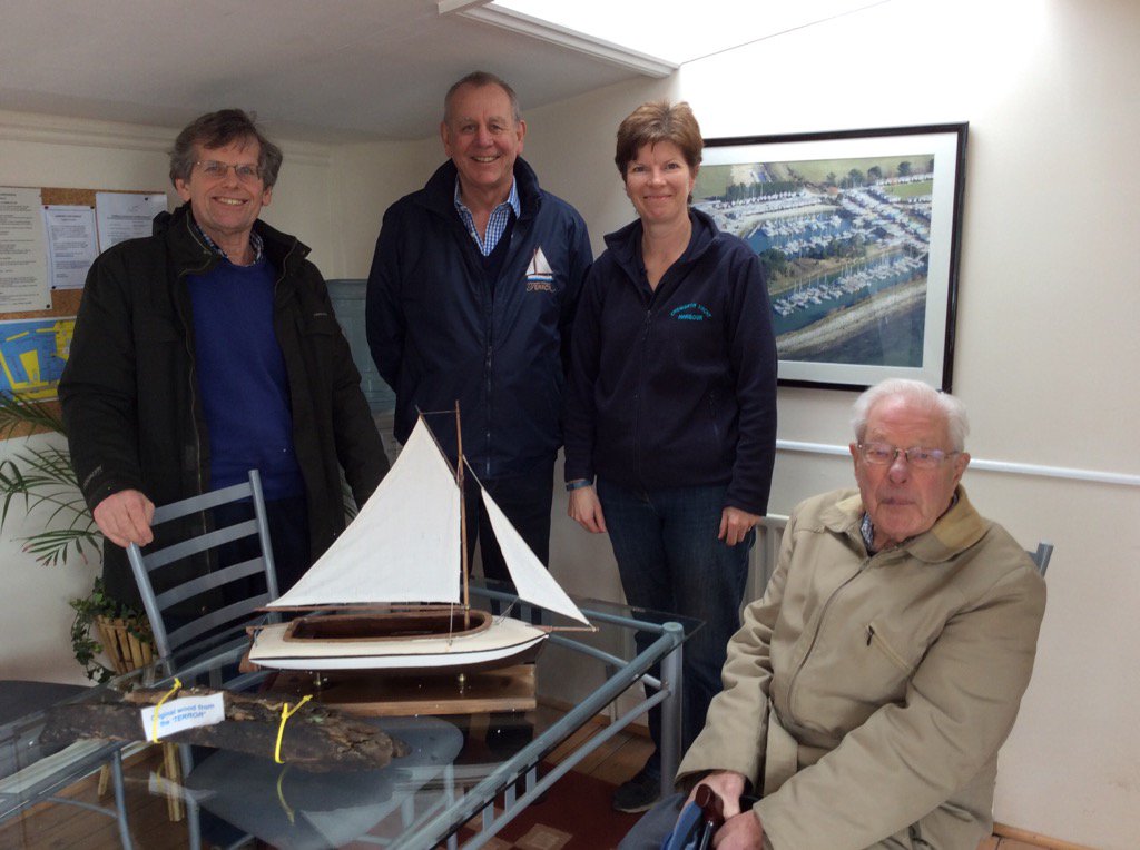 Model of oysterboat Terror arrives back in Emsworth for the boat's 125th anniversary and 10 years since her relaunch