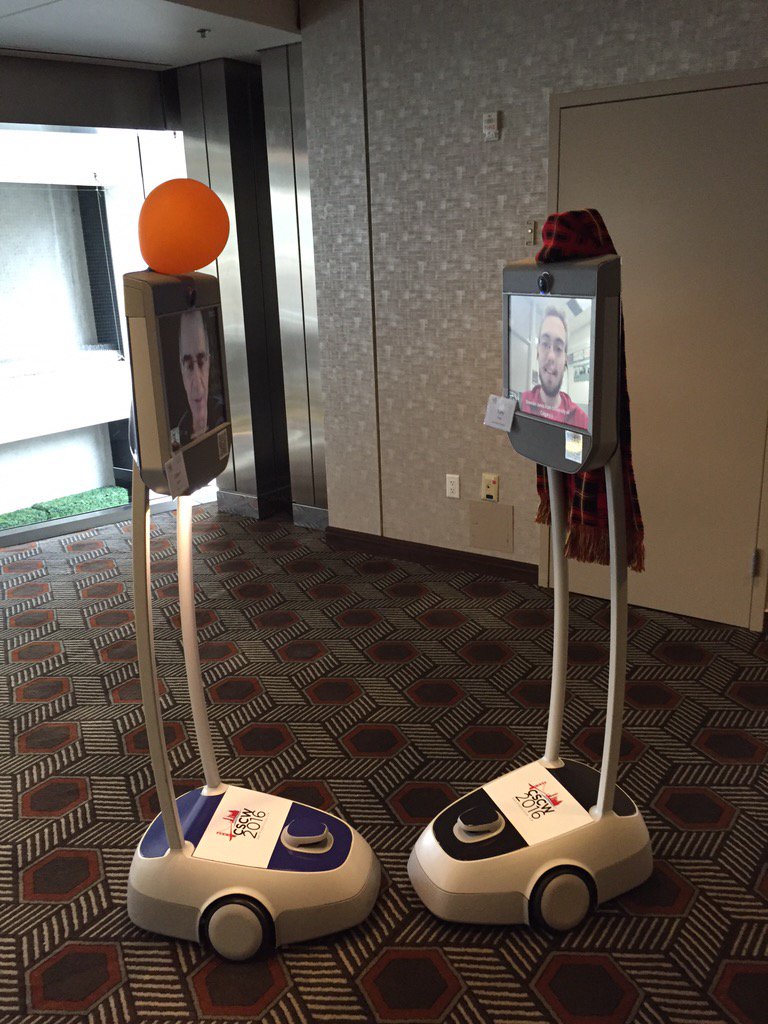 joelefischer's tweet image. Telepresence robots in conversation at #cscw2016