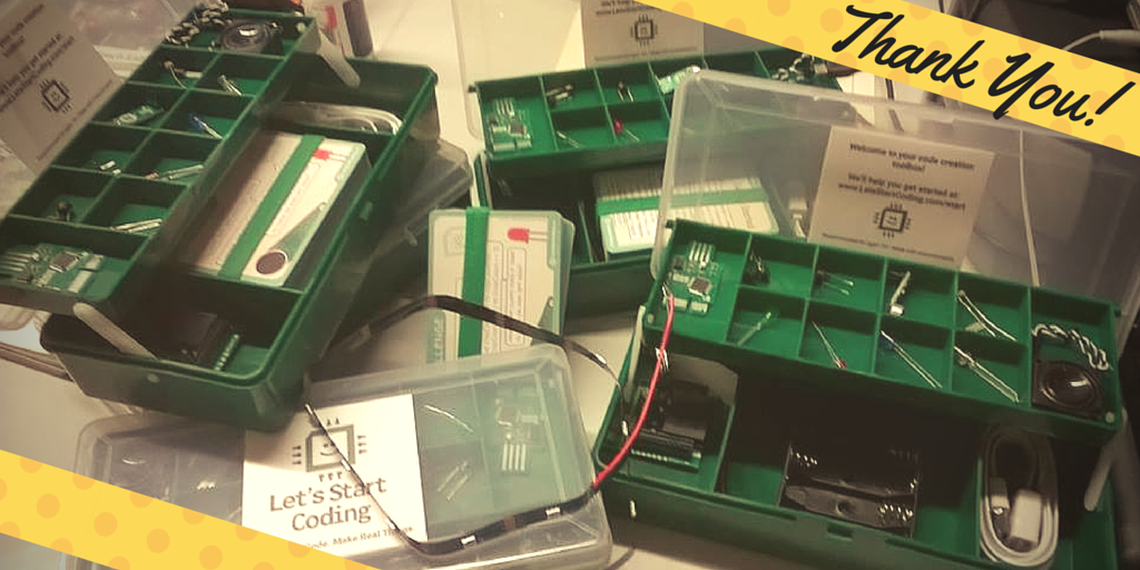 CoderDojo's tweet image. Thanks @LetsStartCoding! Can&apos;t wait to try out these #BaseKits at @DocklandsDojo in @dogpatchlabs #LetsStartCoding
