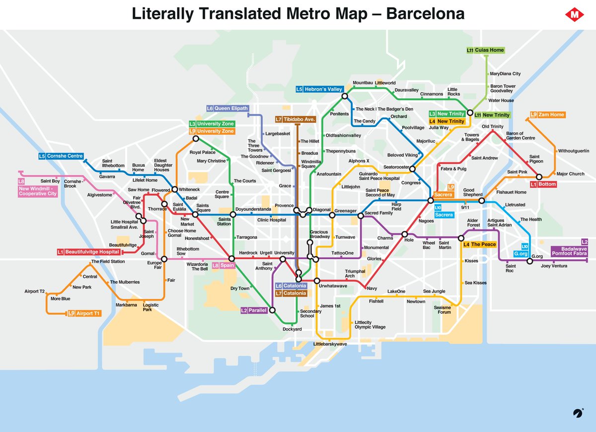 marcel_sala's tweet photo. Nice translation of BCN metro map from reddit user teologico #BCN #metrobcn https://t.co/Svl6Yi1Zut