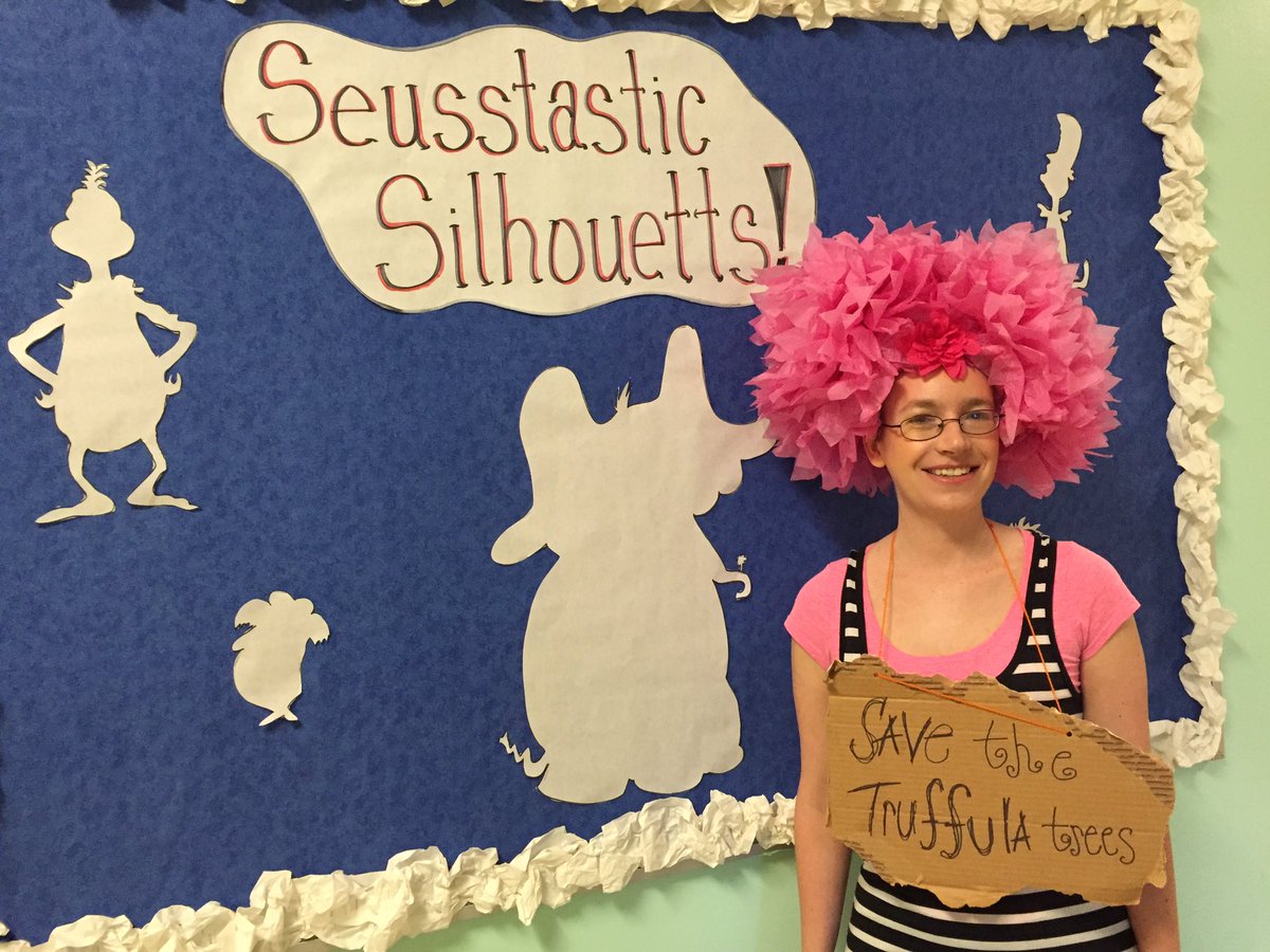 HSExploration's tweet photo. I spy a Truffula Tree in the building! #DrSeuss #ReadAcrossAmerica #engagingstudentsinlearning https://t.co/ZbFQad1R4Q