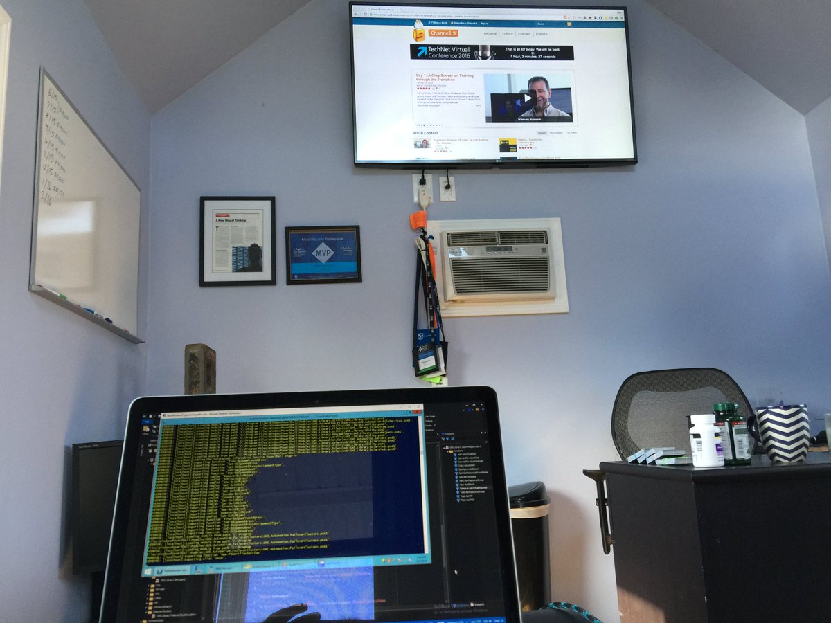 adbertram's tweet image. My #TechNetVC viewing for today.