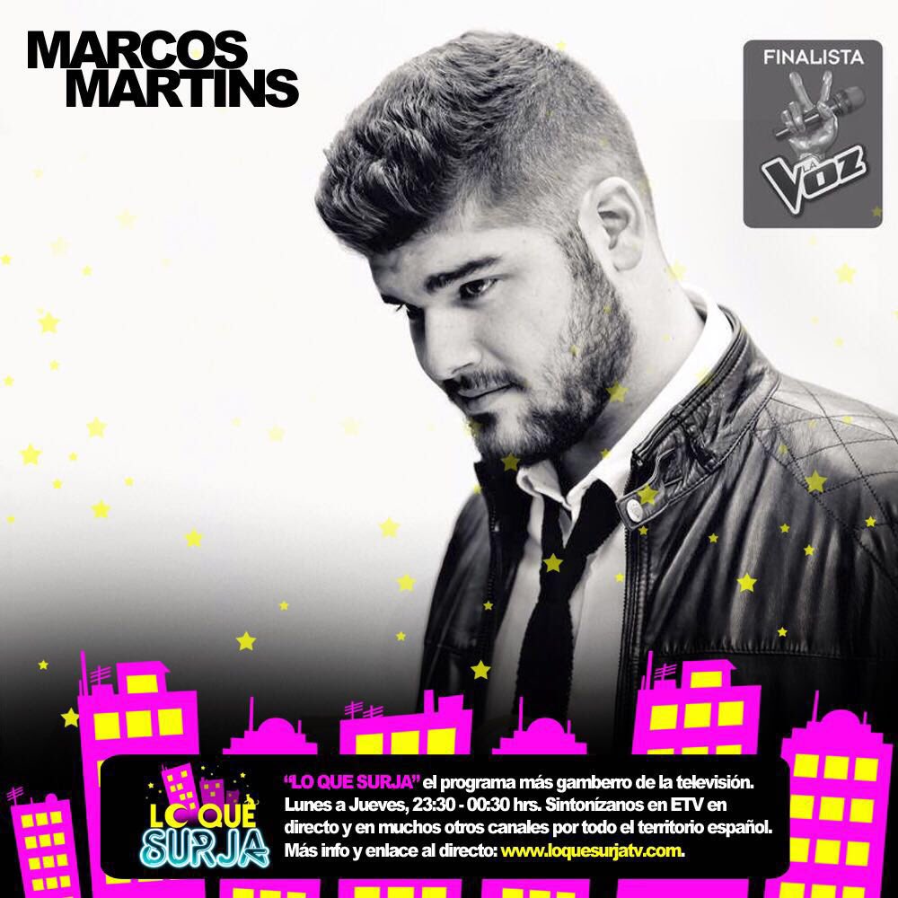 Loquesurjatv's tweet photo. Aquesta nit ens visiten @MarcosM_oficial i @branchofficial 🎤 t'esperem a @etvllobregat a les 23:30h #LQSTV https://t.co/ACtWX8O7tO