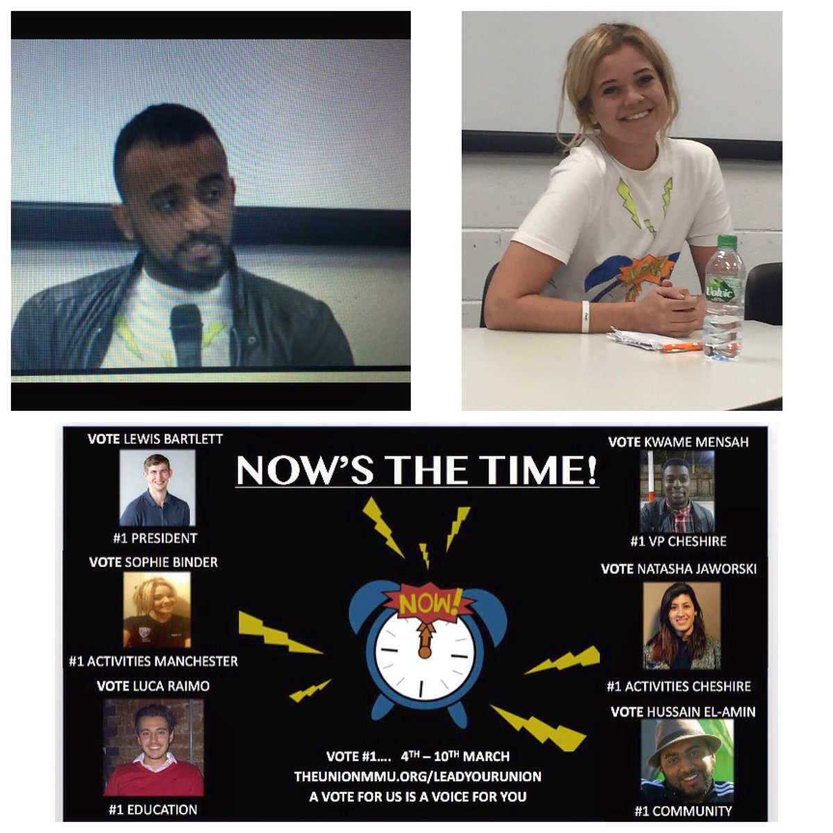 Community and Manchester Activities officer hustings! Both talked about how they will improve student experience