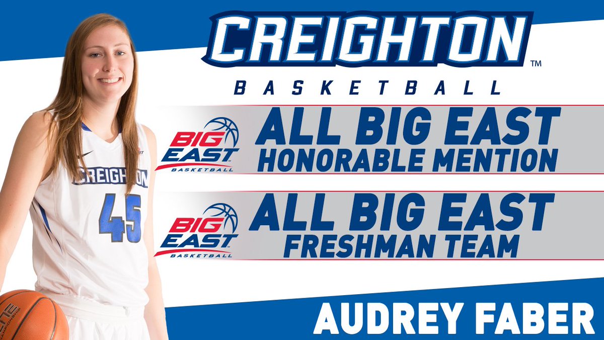 CreightonWBB's tweet image. Congrats to @AudreyFaber. All-BIG EAST Honorable Mention &amp;amp; All-BIG EAST Freshman Team.

ow.ly/YZfKG