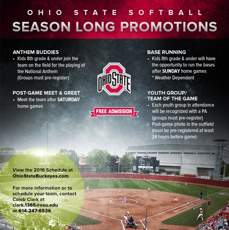 OhioStateSB's tweet photo. We're just 23 days away from the home opener vs. Maryland! Here's a look at season-long promotions. #GoBucks https://t.co/0Zc2MVti7F