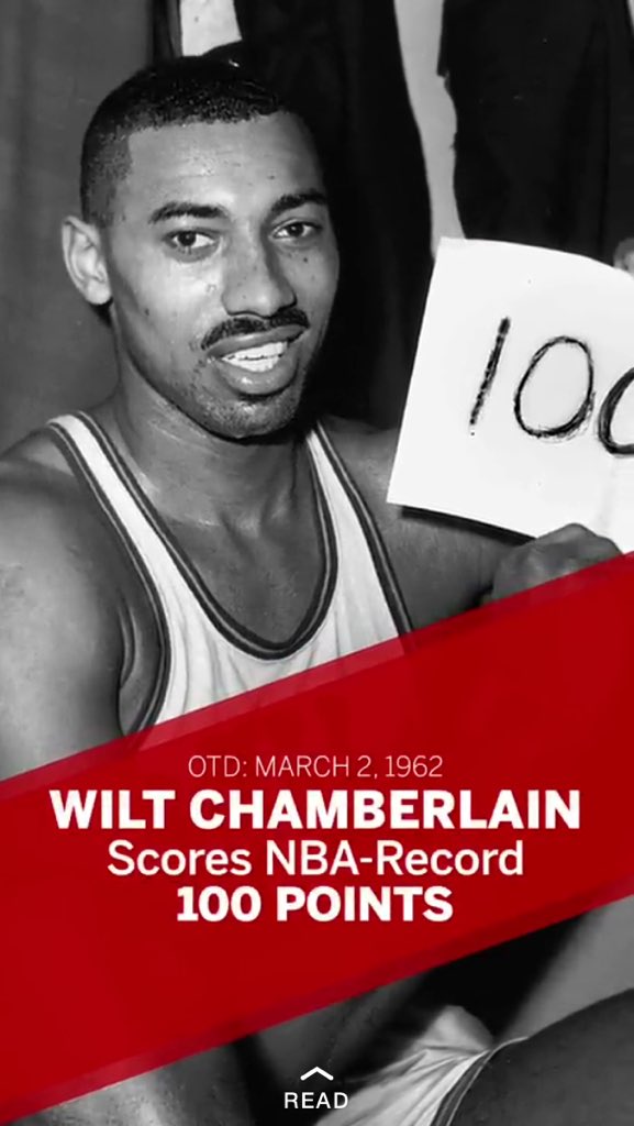 GabyIsh's tweet image. Happy Anniversary #WiltChamberlain #100pointgame #March2
