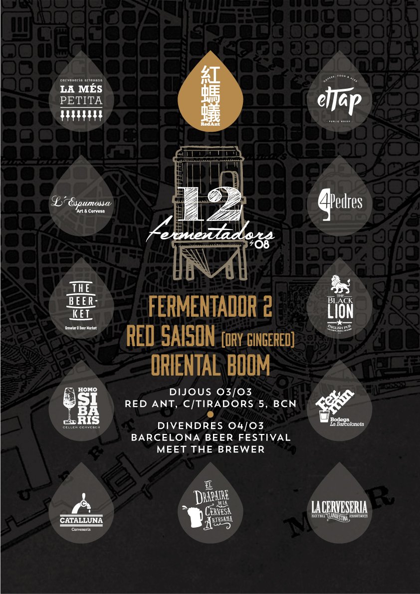 Otro Fermentador de 12
Esta vez RedAnt  presenta una Red Saison  dry Gingered 
La encontraras en los 12Fermentadores