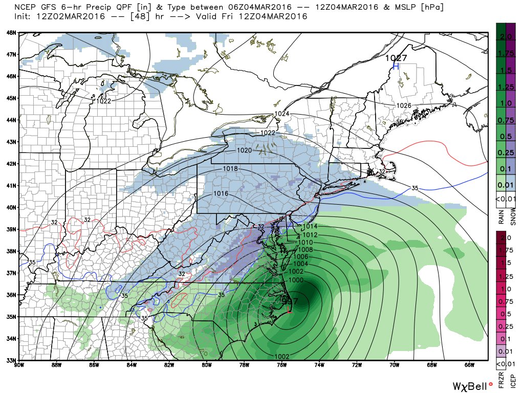 capitalweather's tweet photo. A minor snow event expected Thursday night, but outside chance for something more: https://t.co/klEl7DHaTu https://t.co/DJWgugd9fA