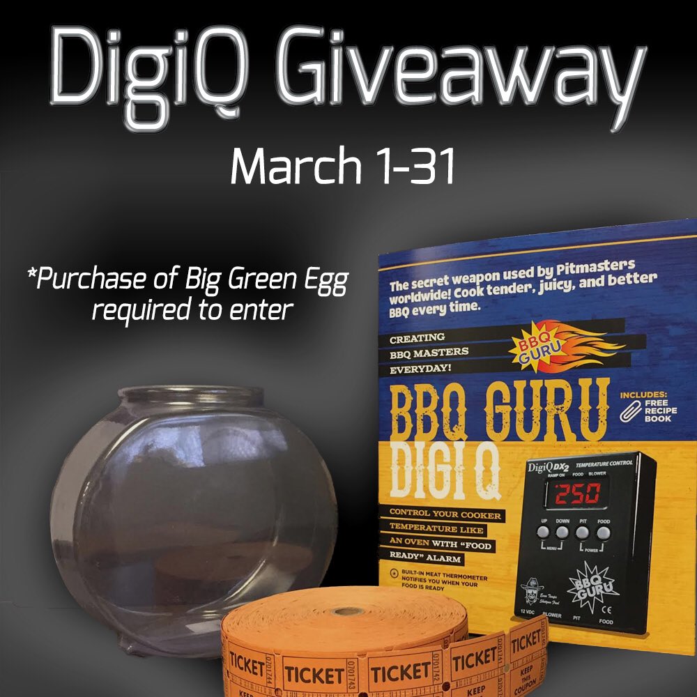 SpecGasHouse's tweet photo. Buy a @BigGreenEgg from us in the month of March and be entered to win a #DigiQ! #greenegg #grills #smokers https://t.co/PeY95fo5MZ