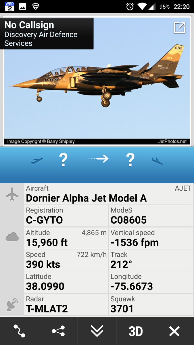 CivMilAir's tweet photo. Discovery Air Defence Services 
Alpha Jet #CGYTO 
https://t.co/kWQmFWRaKp https://t.co/jVwLt3rhsY