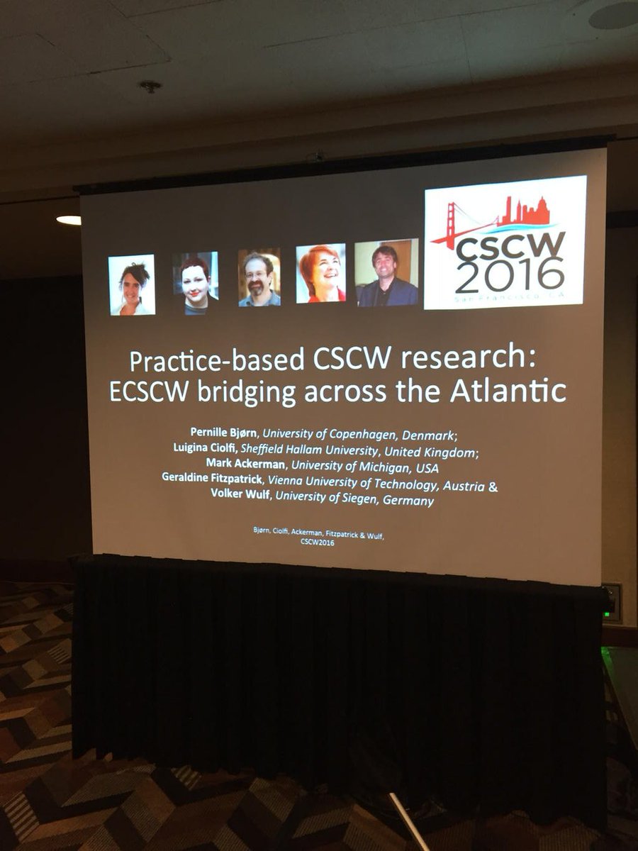 PernilleBjrn's tweet image. #cscw2016 - we are ready. 2:30 panel today