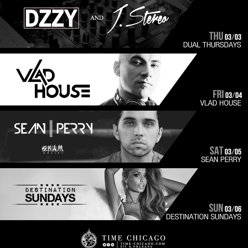 TimeChicago's tweet image. @djseanperry , DZZY b2b @jstereo_ , @VladHouseMusic , @ARVIIMALA  &amp;amp; more at #timechicago this weekend!