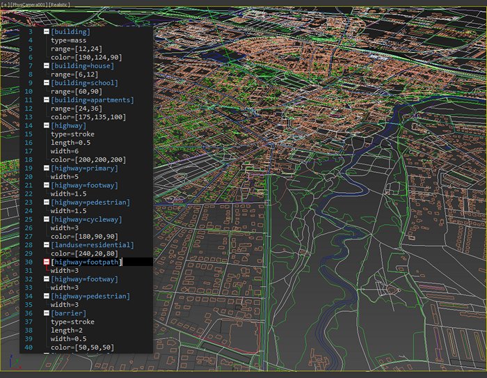 klaasnienhuis's tweet photo. apply a 3D style to #osm data in #3dsmax with #maproom. Coming soon https://t.co/dOgb405hZf https://t.co/RVYux5utwr