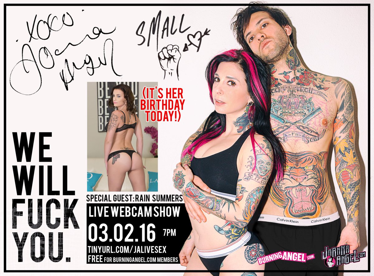 smtvinfo's tweet photo. Don’t miss tonight 7pm PST @joannaangel @the_small_hands fucking Rain Summers LIVE for her birthday;) https://t.co/WqRIGpIvlD
