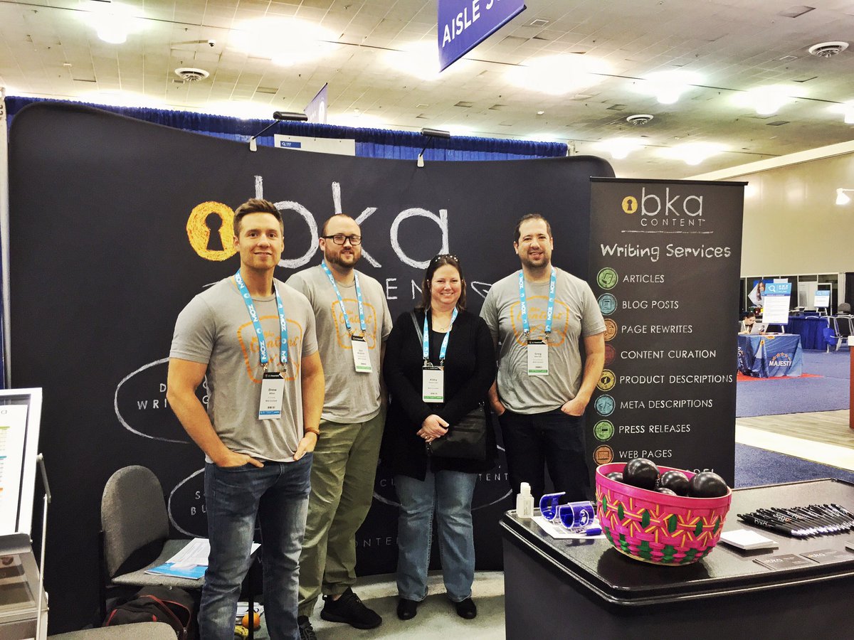 DrewBKA's tweet image. Expo hall closes in an hour, come say hi if you haven't yet! Booth 209 #smxwest #sanjose #content @bkacontent
